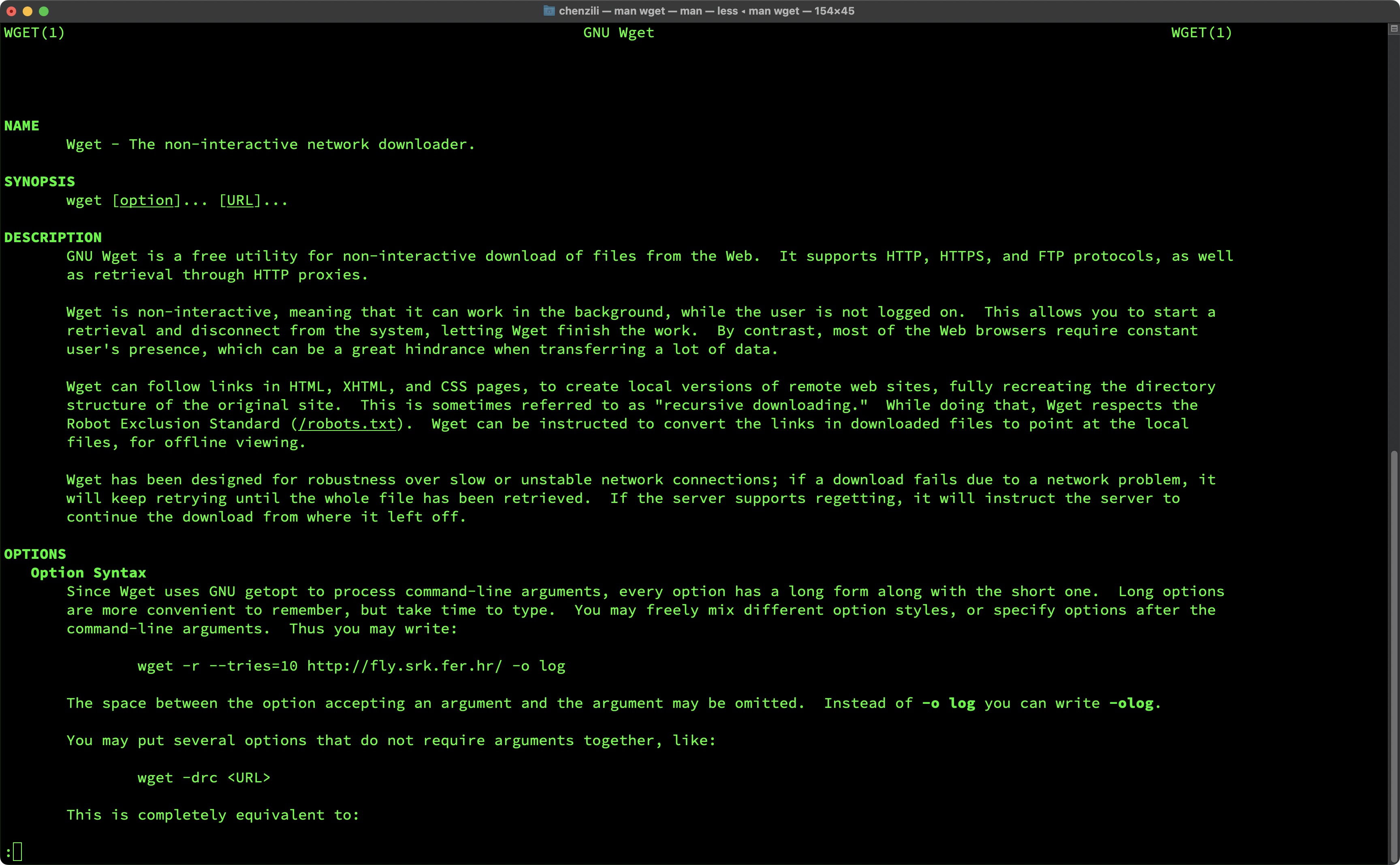 wget 的手册